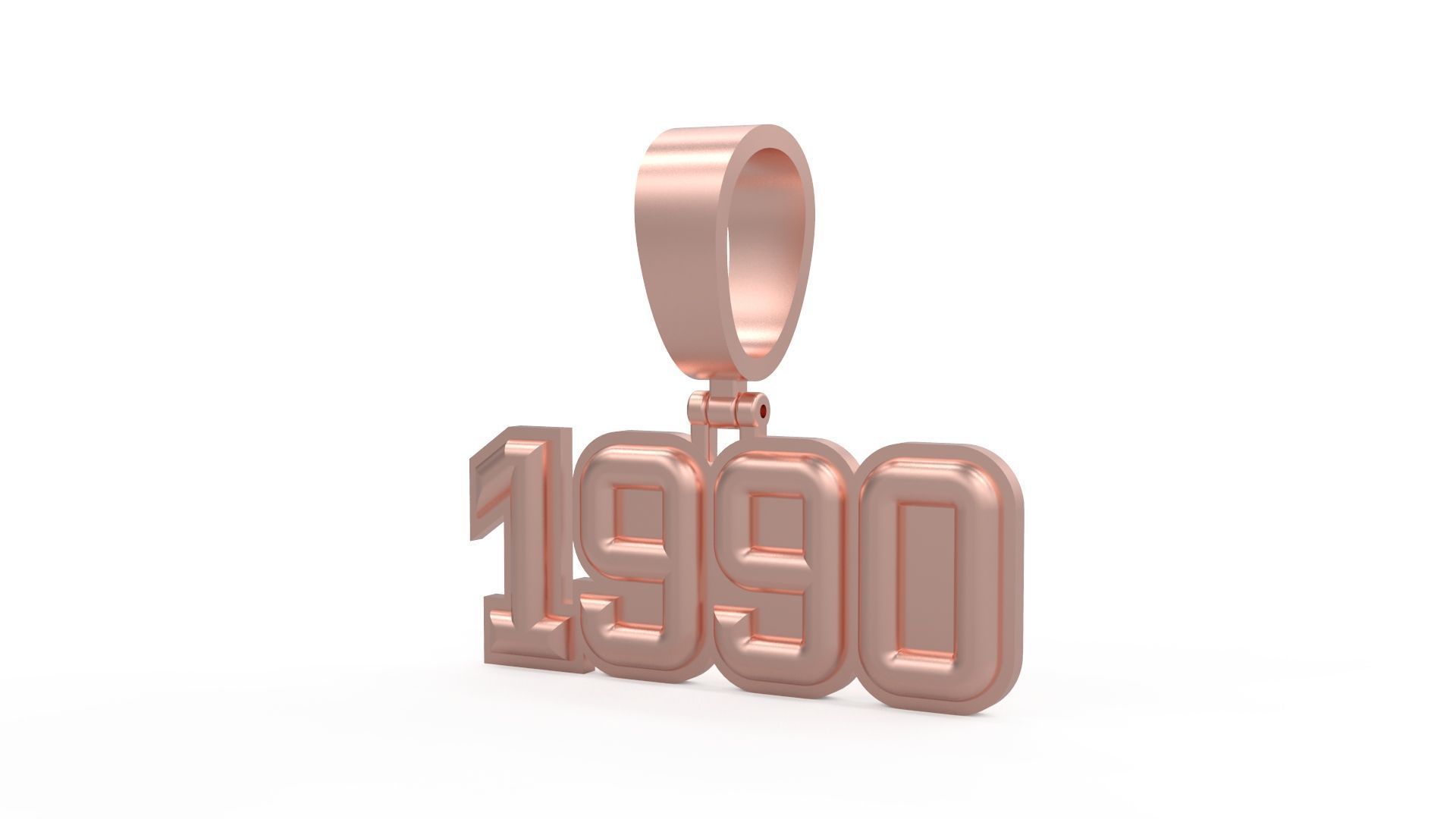 Model 1170 Number 1990 Necklace Curved With Border 3D print model_7