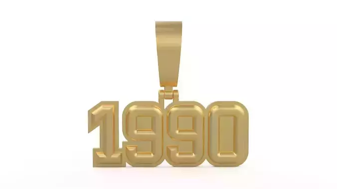 Model 1170 Number 1990 Necklace Curved With Border