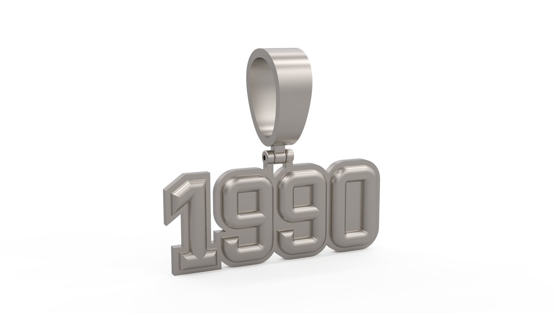 Model 1170 Number 1990 Necklace Curved With Border 3D print model_5