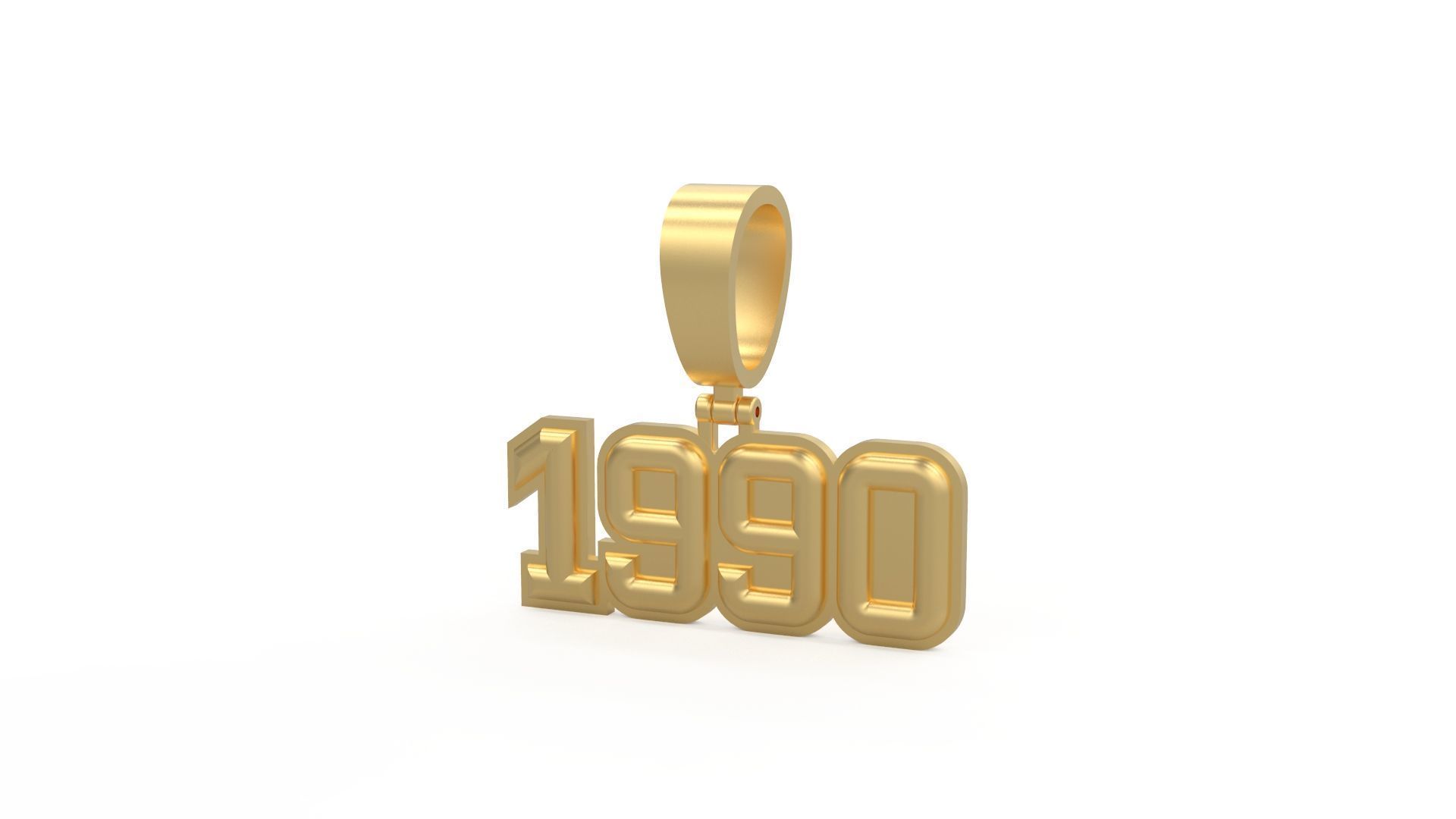 Model 1170 Number 1990 Necklace Curved With Border 3D print model_4