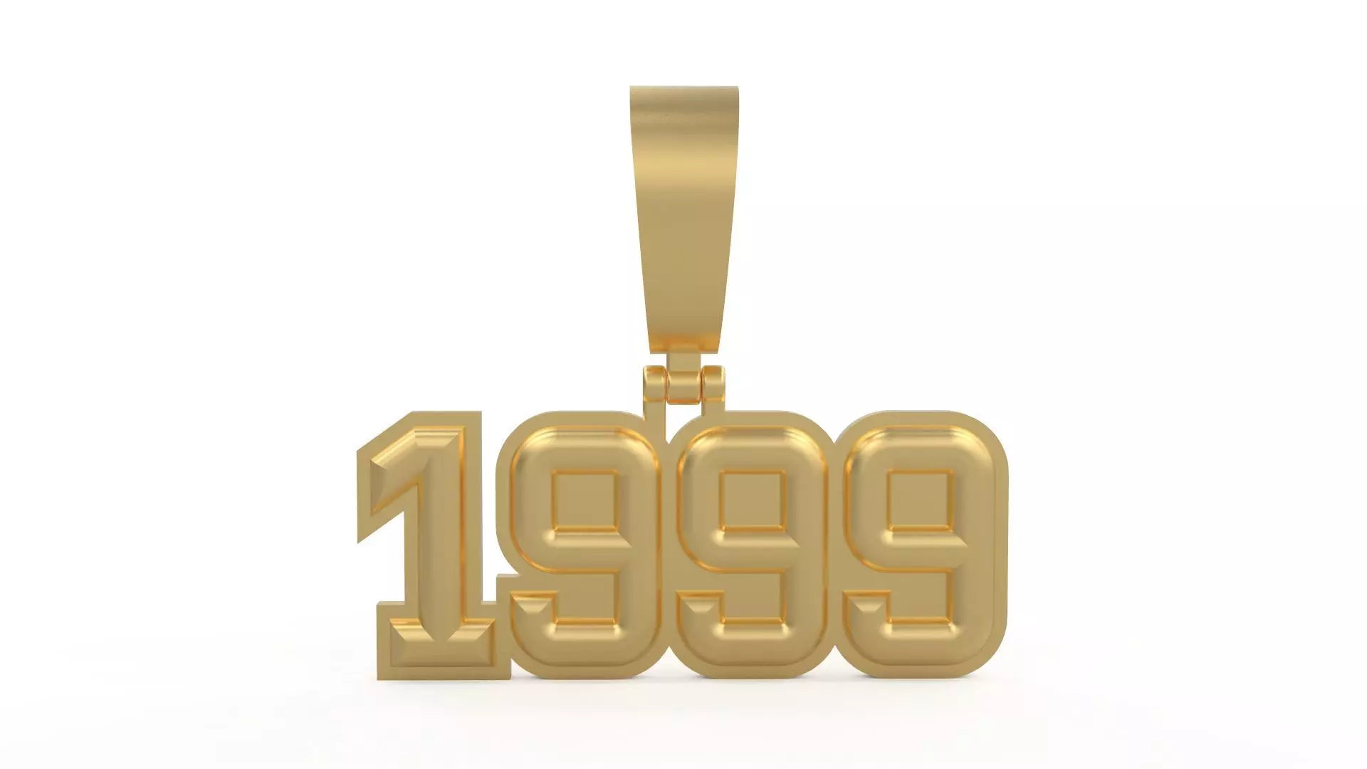 Model 1171 Number 1999 Necklace Curved With Border 3D print model