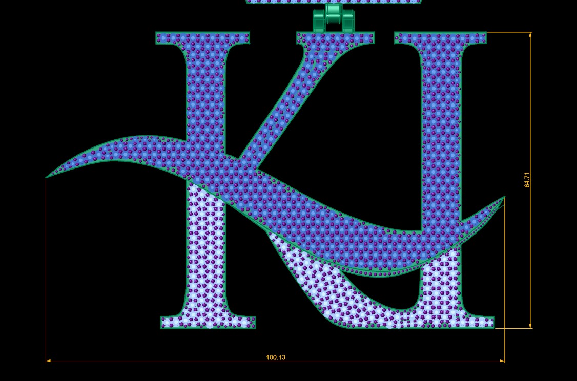 Model 1172 KI Diamond Name Plate Iced Out Honeycomb 3D print model_11