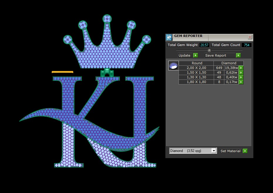 Model 1172 KI Diamond Name Plate Iced Out Honeycomb 3D print model_7