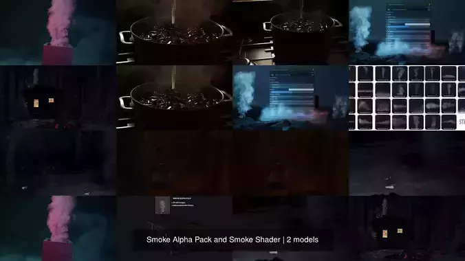 Smoke Alpha Pack and Smoke Shader 3D Model Collection