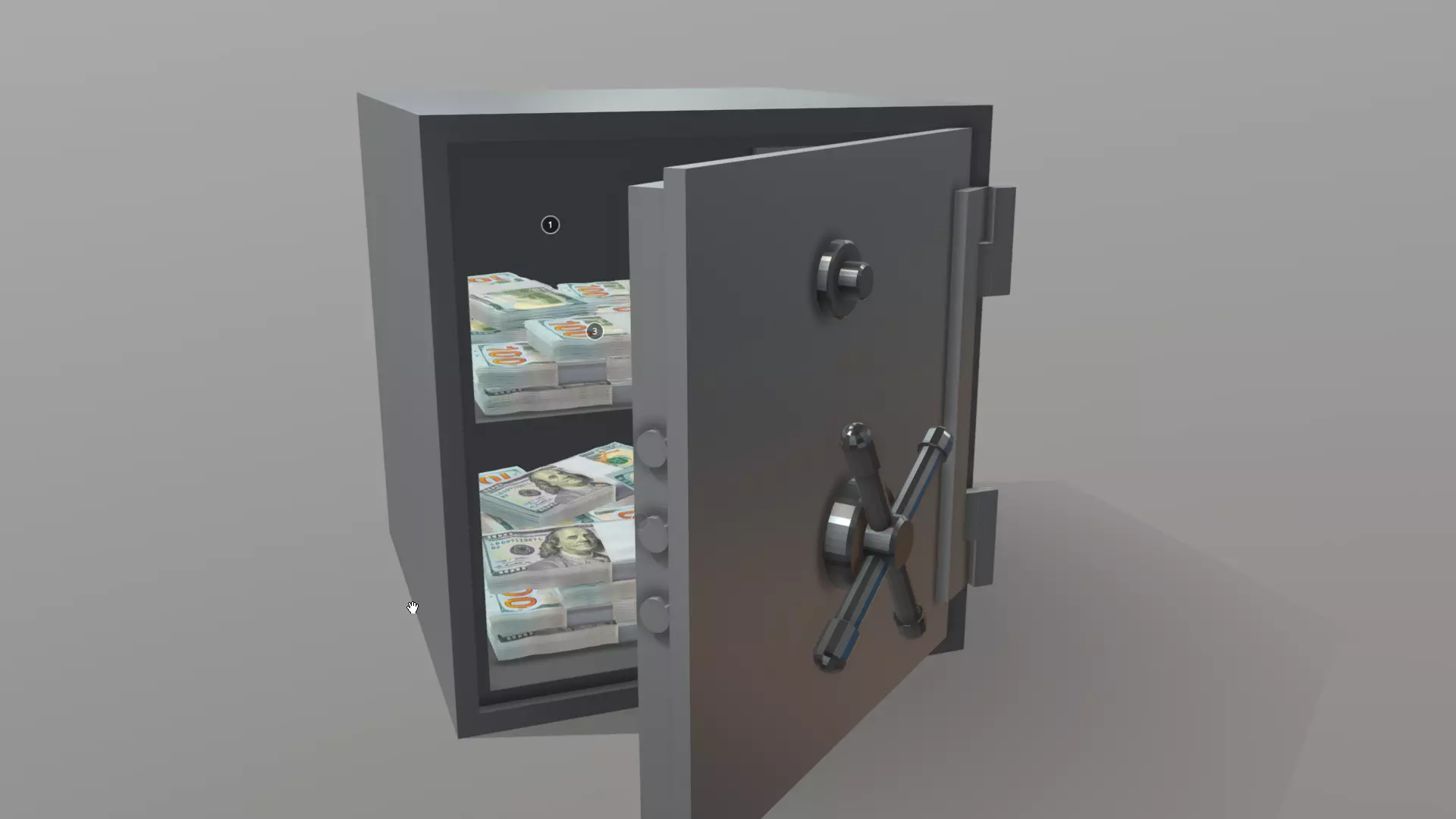 Safe box animated 3D model