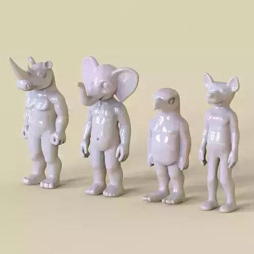 Anthropomorphic figures - 3D printing ready