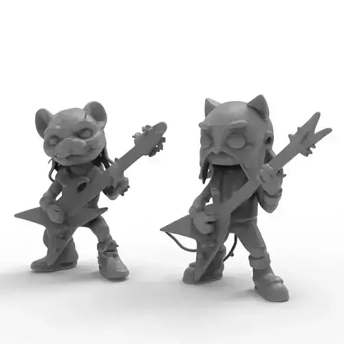 Rock Cat and Mouse Funko-like toy 