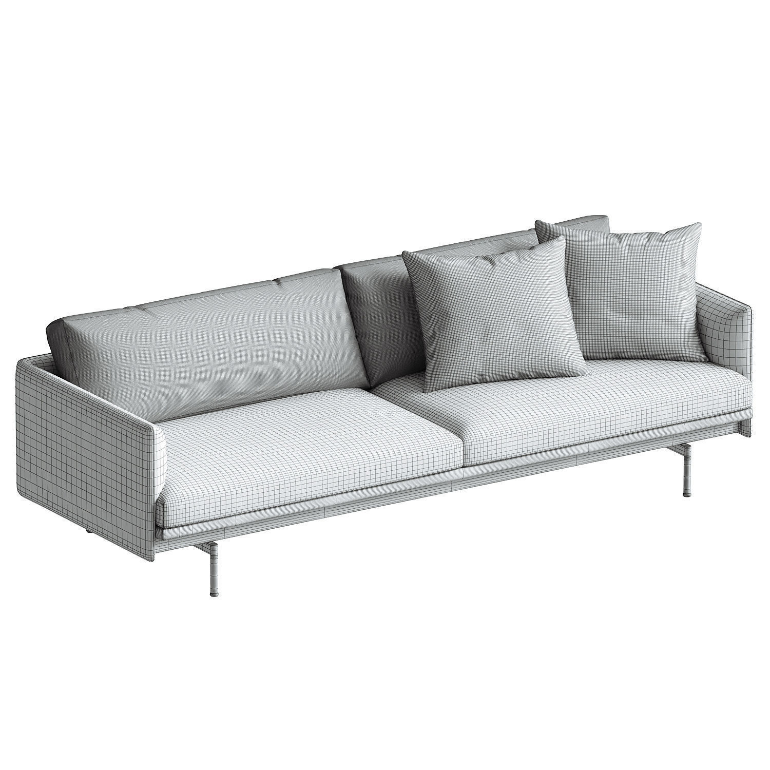 Outline Sofa 3Seater 3D model_3