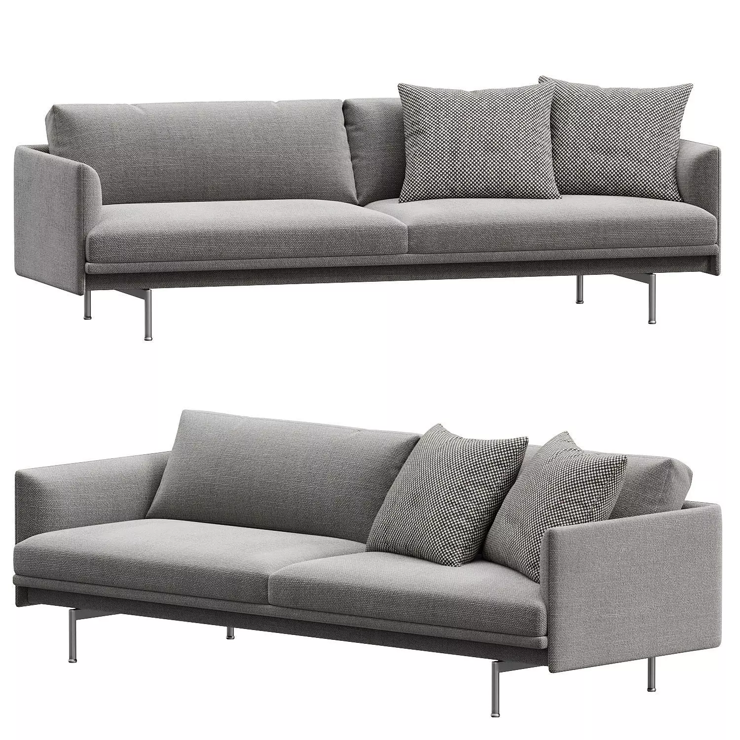 Outline Sofa 3Seater 3D model_0
