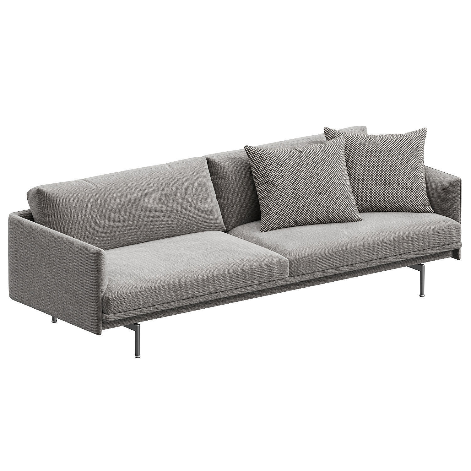 Outline Sofa 3Seater 3D model_2