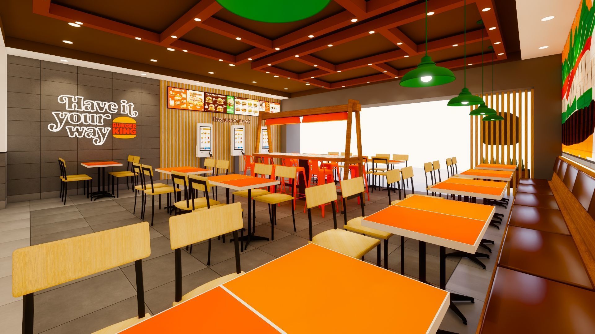 Detailed Burger King Restaurant Design - Prime Concept 2 3D model_2