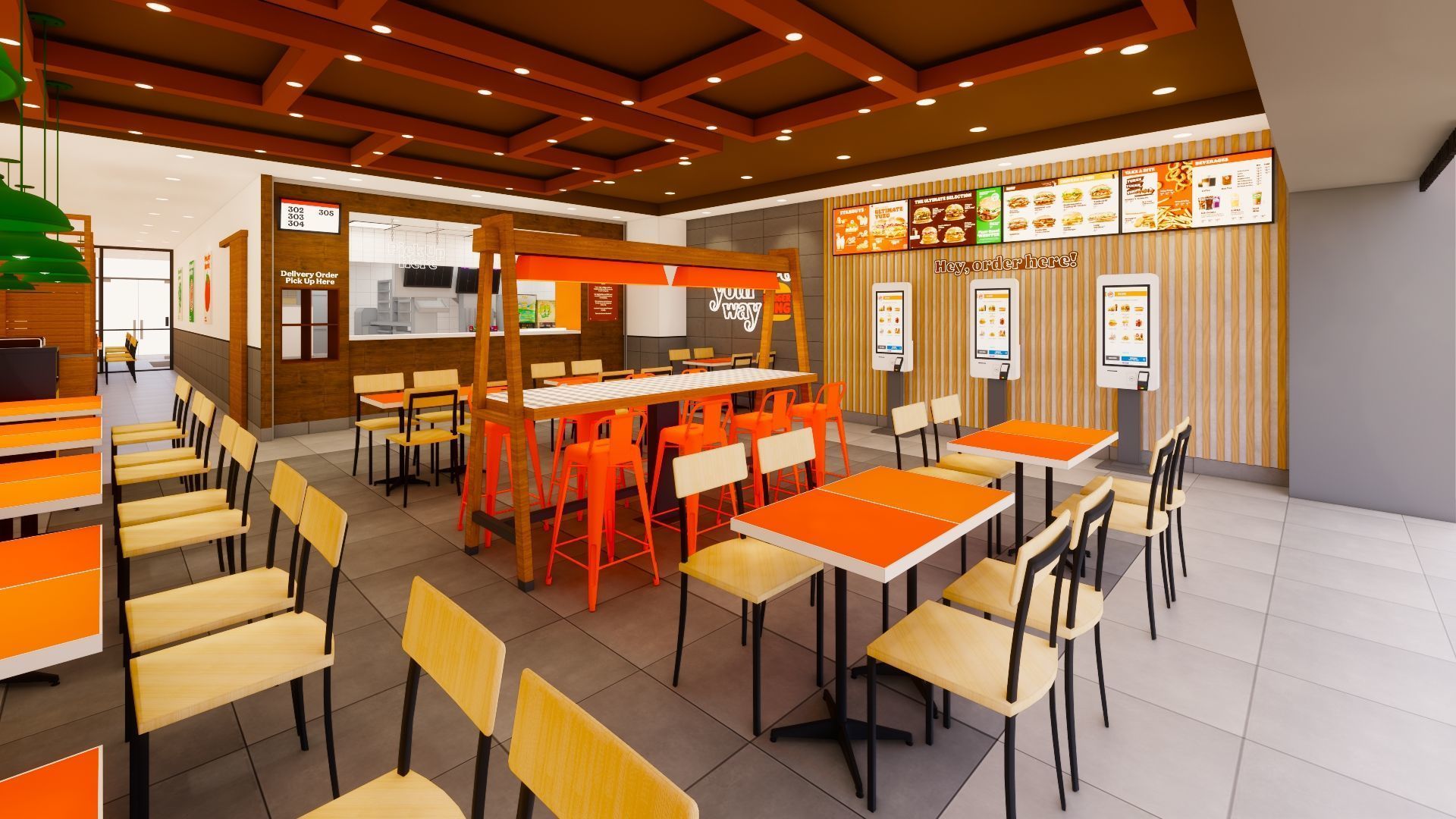 Detailed Burger King Restaurant Design - Prime Concept 2 3D model_14