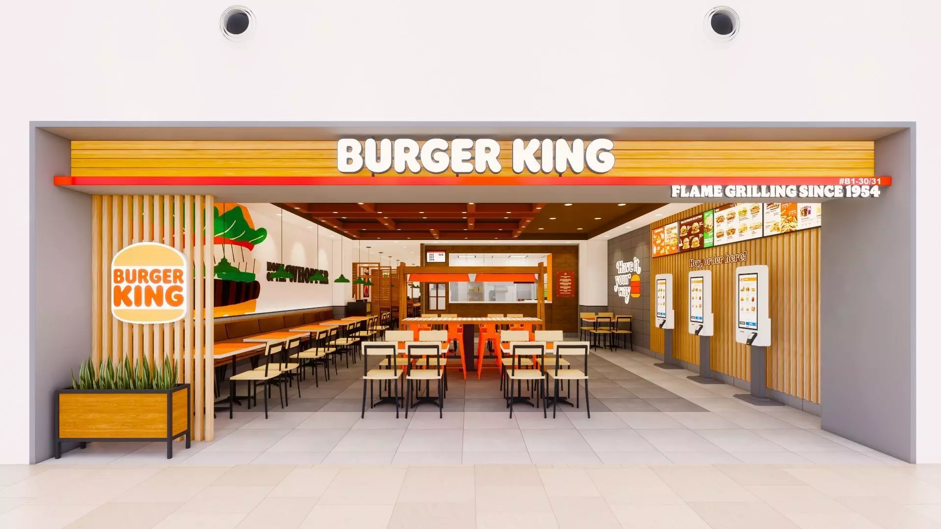 Detailed Burger King Restaurant Design - Prime Concept 2 3D model_0