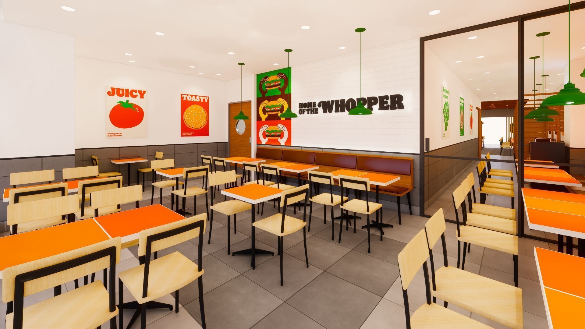 Detailed Burger King Restaurant Design - Prime Concept 2 3D model_7