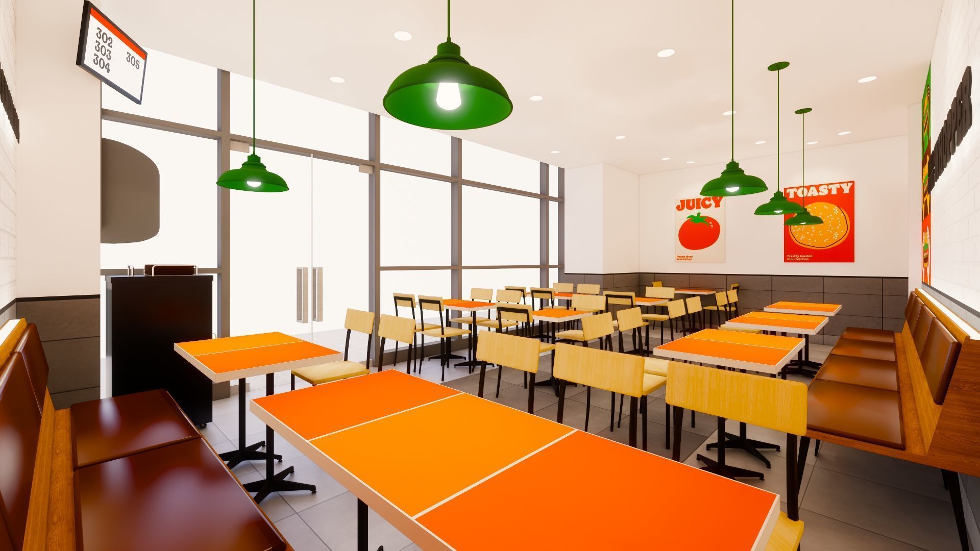 Detailed Burger King Restaurant Design - Prime Concept 2 3D model_10