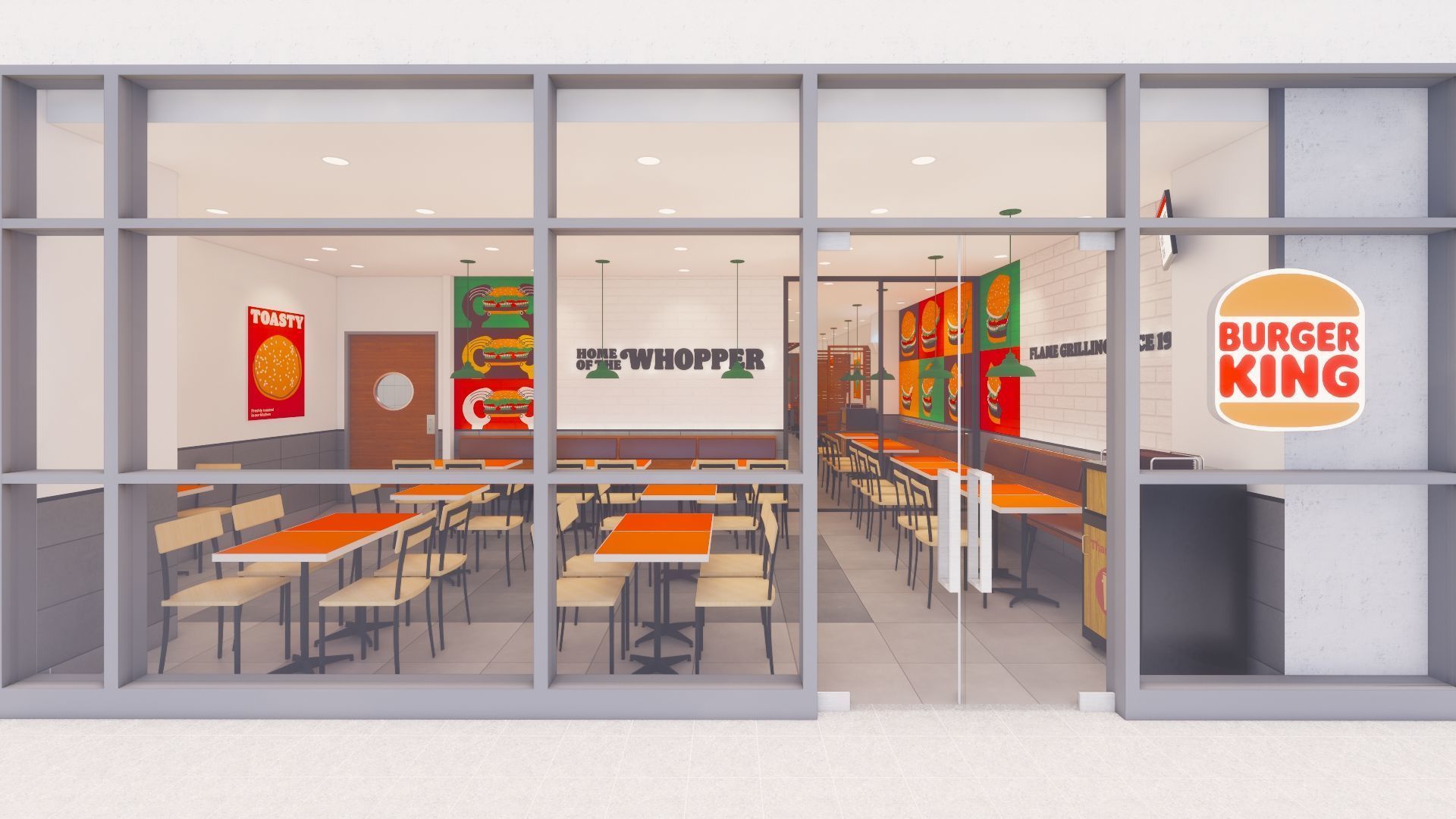 Detailed Burger King Restaurant Design - Prime Concept 2 3D model_11
