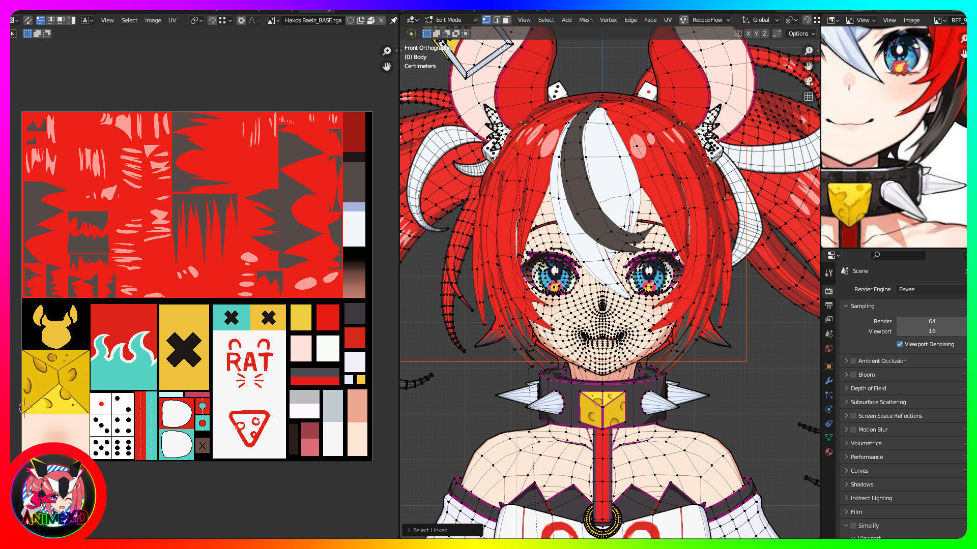 VTube Hakos Baelz - 3D Model Blender Low-poly 3D model_6