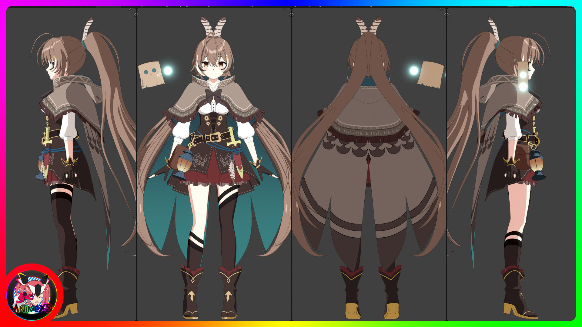 VTube Nanashi Mumei - 3D Model Blender Low-poly 3D model_3