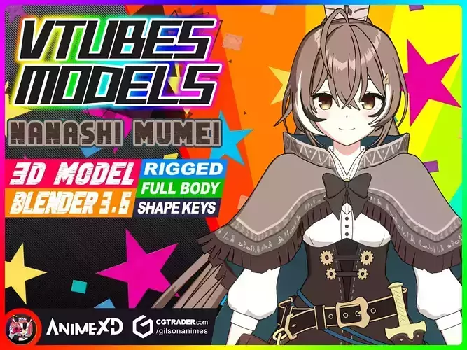 VTube Nanashi Mumei - 3D Model Blender Low-poly 3D model VTube Nanashi Mumei - 3D Model Blender Low-poly 3D model