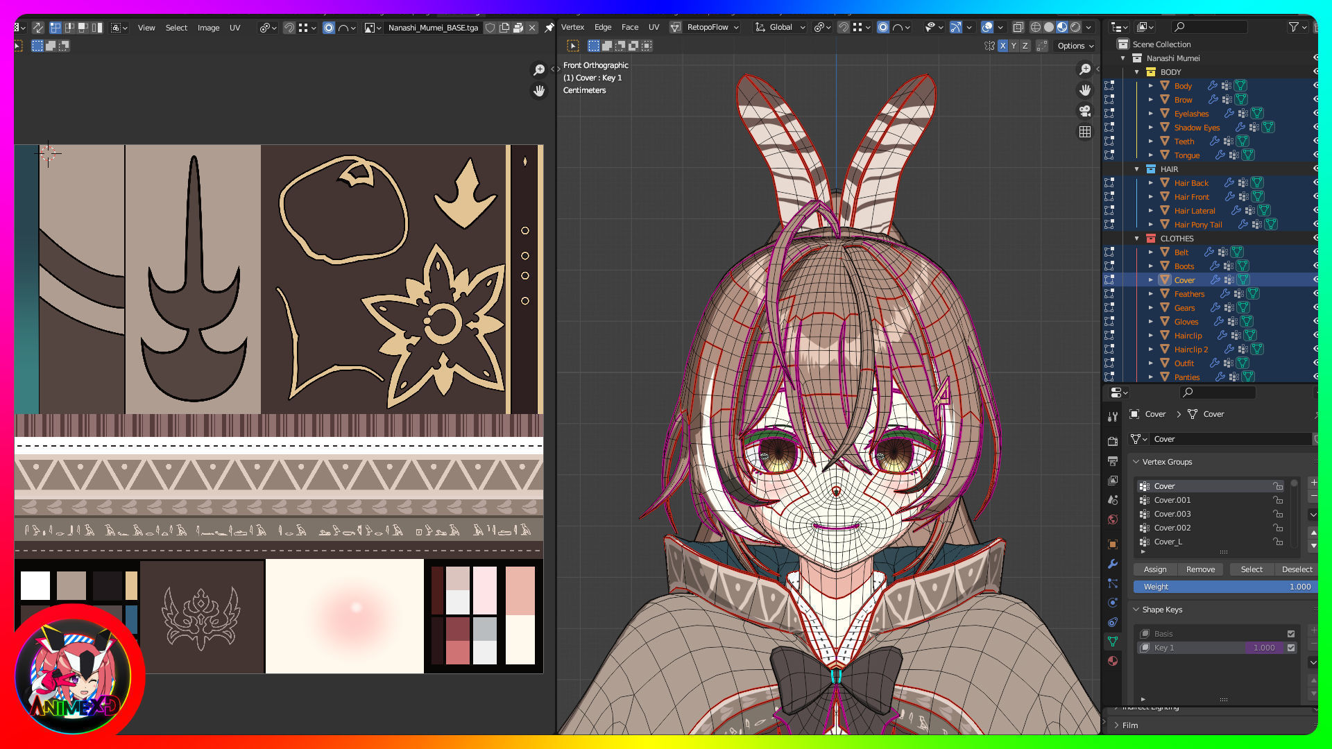VTube Nanashi Mumei - 3D Model Blender Low-poly 3D model_6