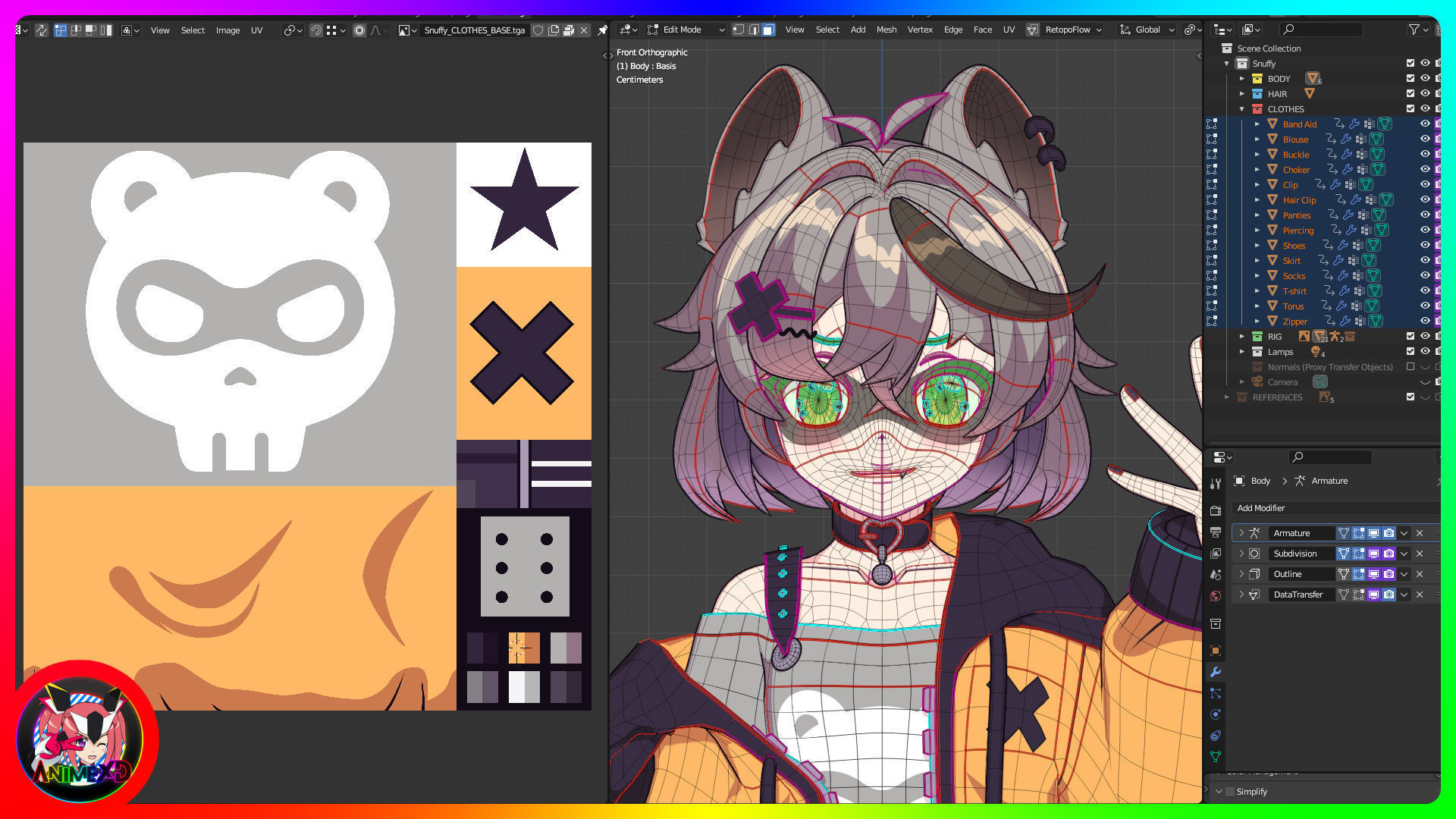 VTube Snuffy - 3D Model Blender Low-poly 3D model_7