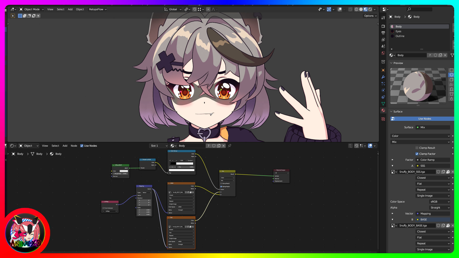 VTube Snuffy - 3D Model Blender Low-poly 3D model_8