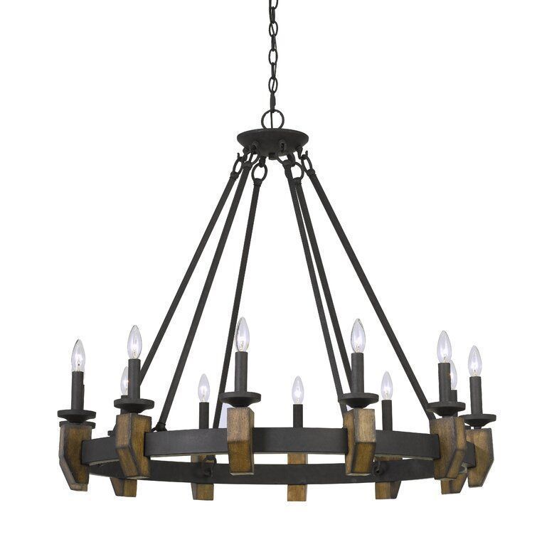 Geraghty Light Candle Style Wagon Wheel Chandelier  3D model_1