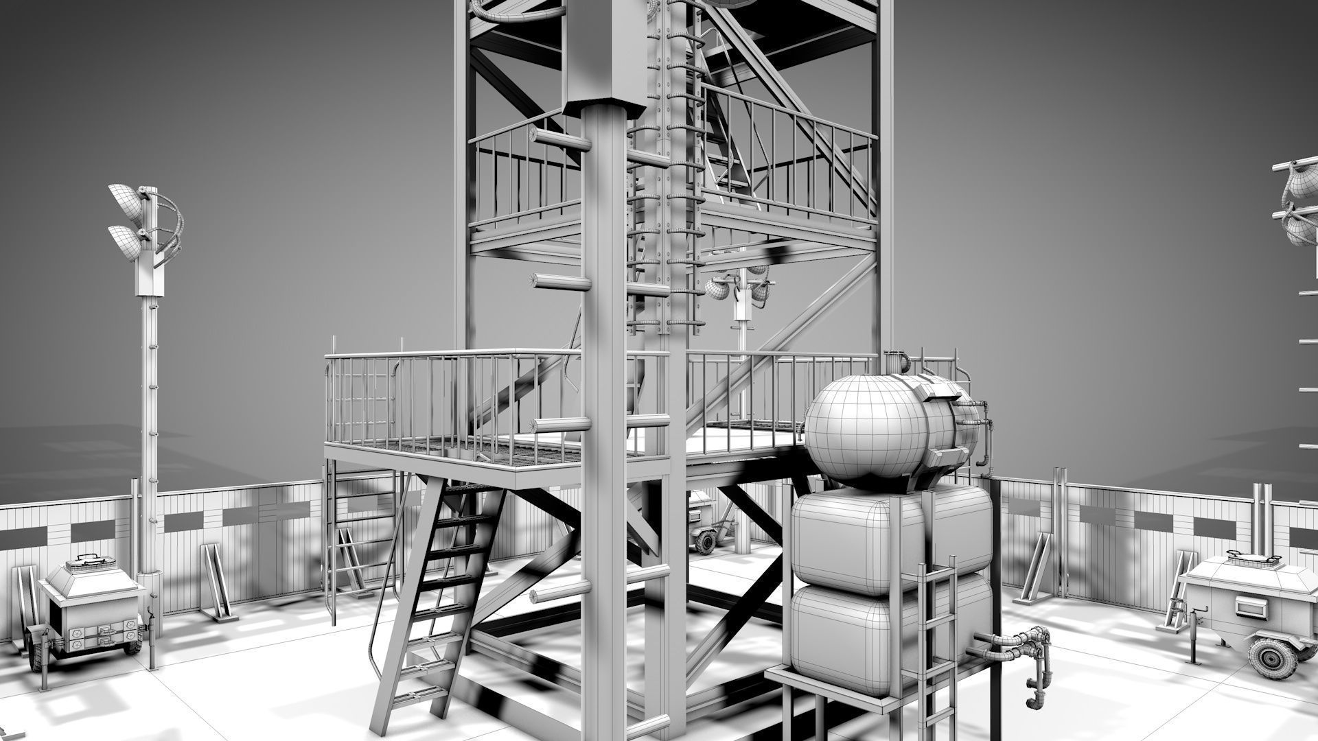 Post Apocalyptic Survival Watchtower v2 3D model_22