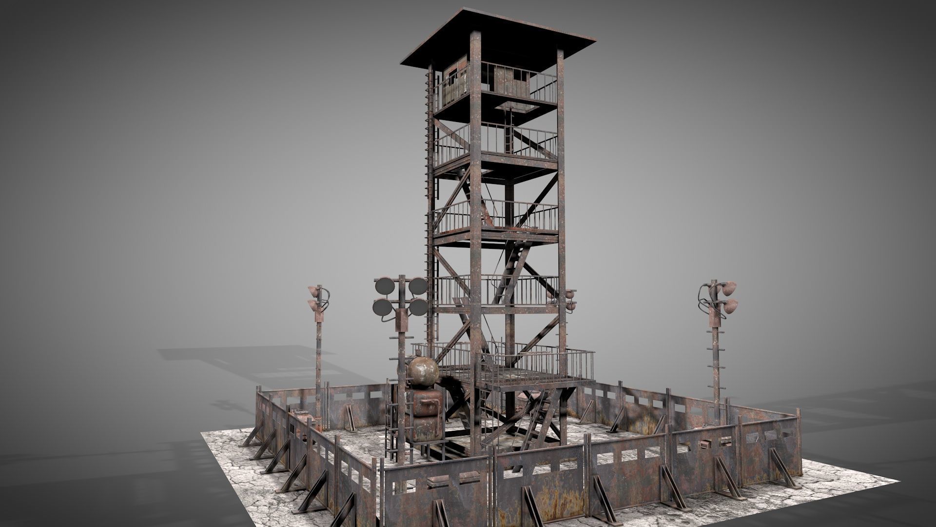 Post Apocalyptic Survival Watchtower v2 3D model_4