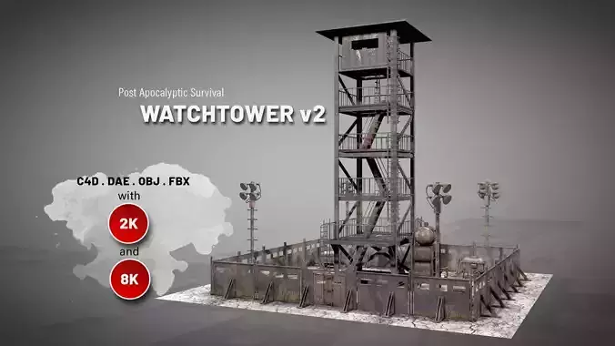 Post Apocalyptic Survival Watchtower v2 3D model