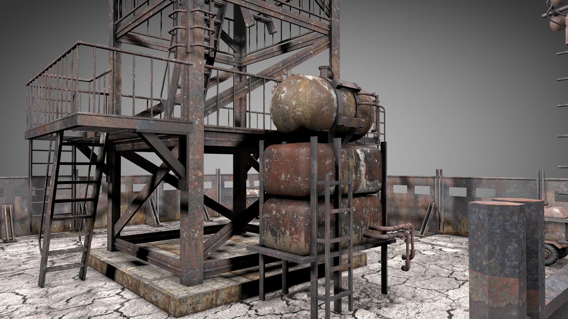 Post Apocalyptic Survival Watchtower v2 3D model_7