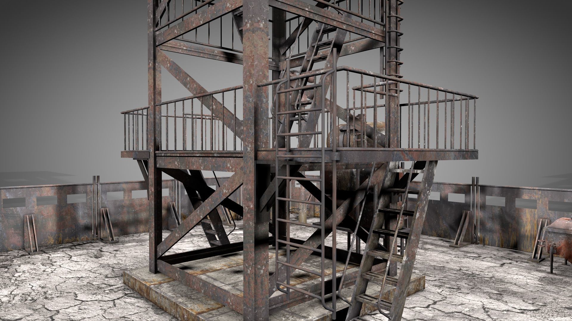 Post Apocalyptic Survival Watchtower v2 3D model_9