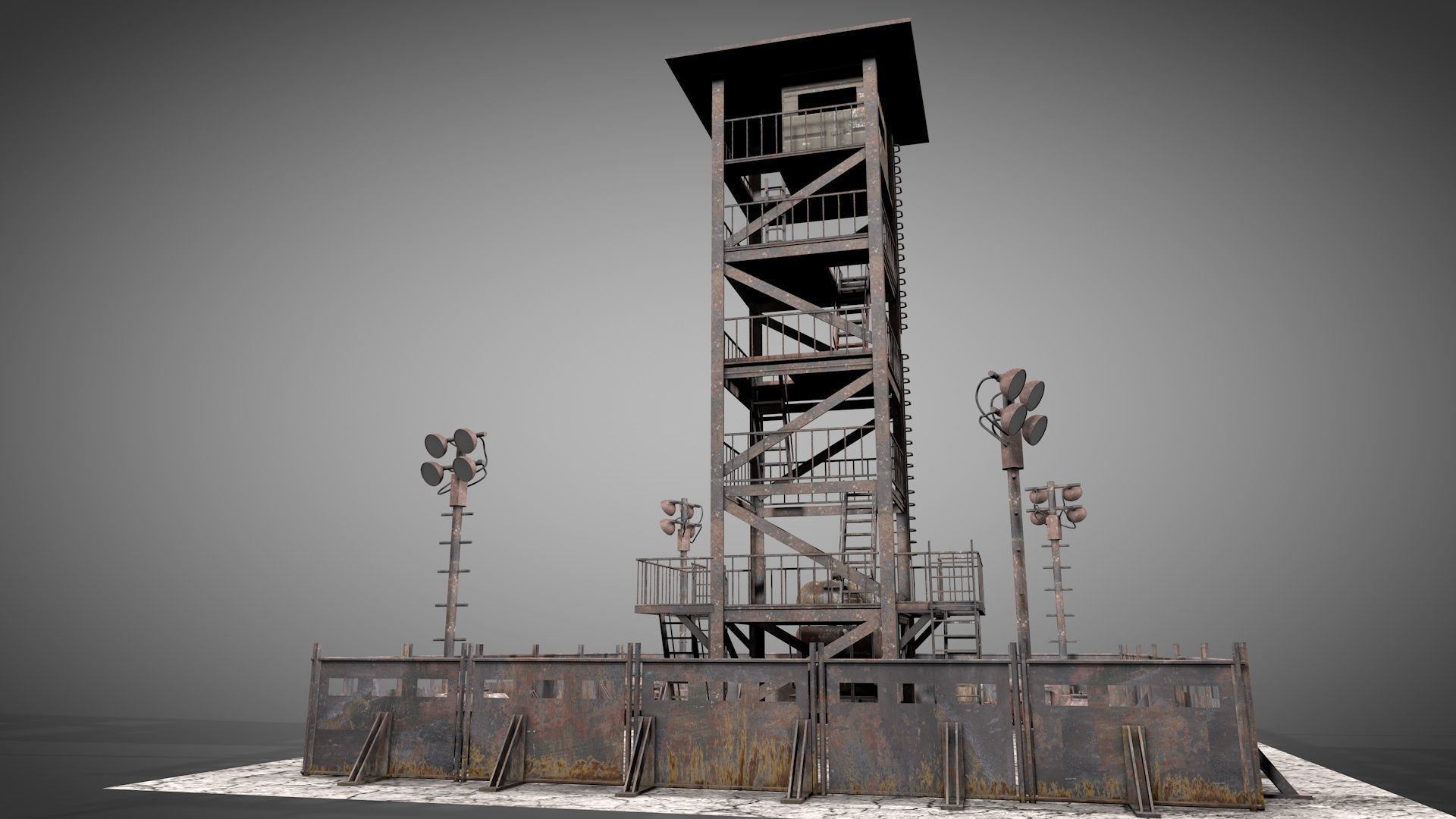 Post Apocalyptic Survival Watchtower v2 3D model_3