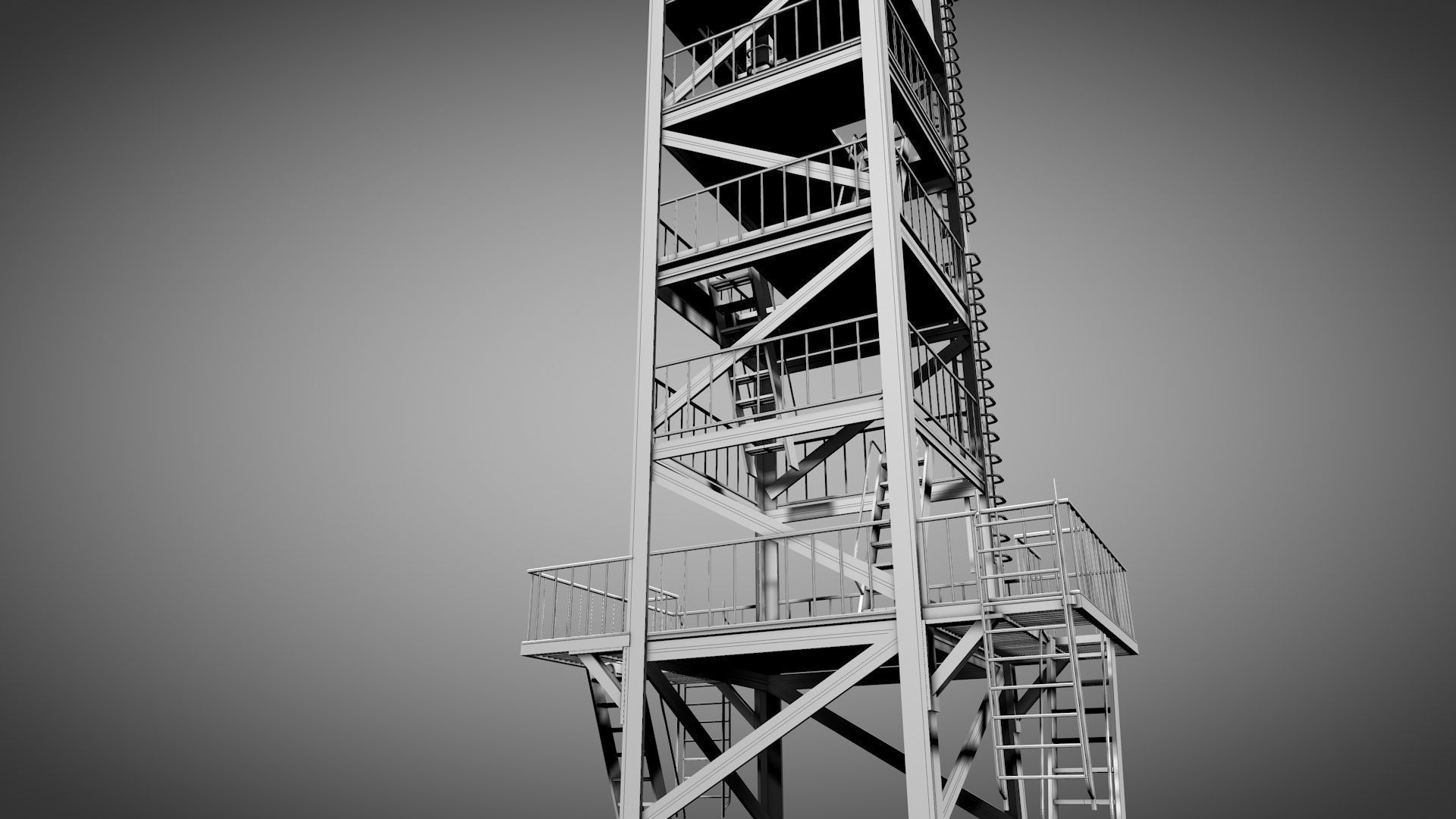 Post Apocalyptic Survival Watchtower v2 3D model_20