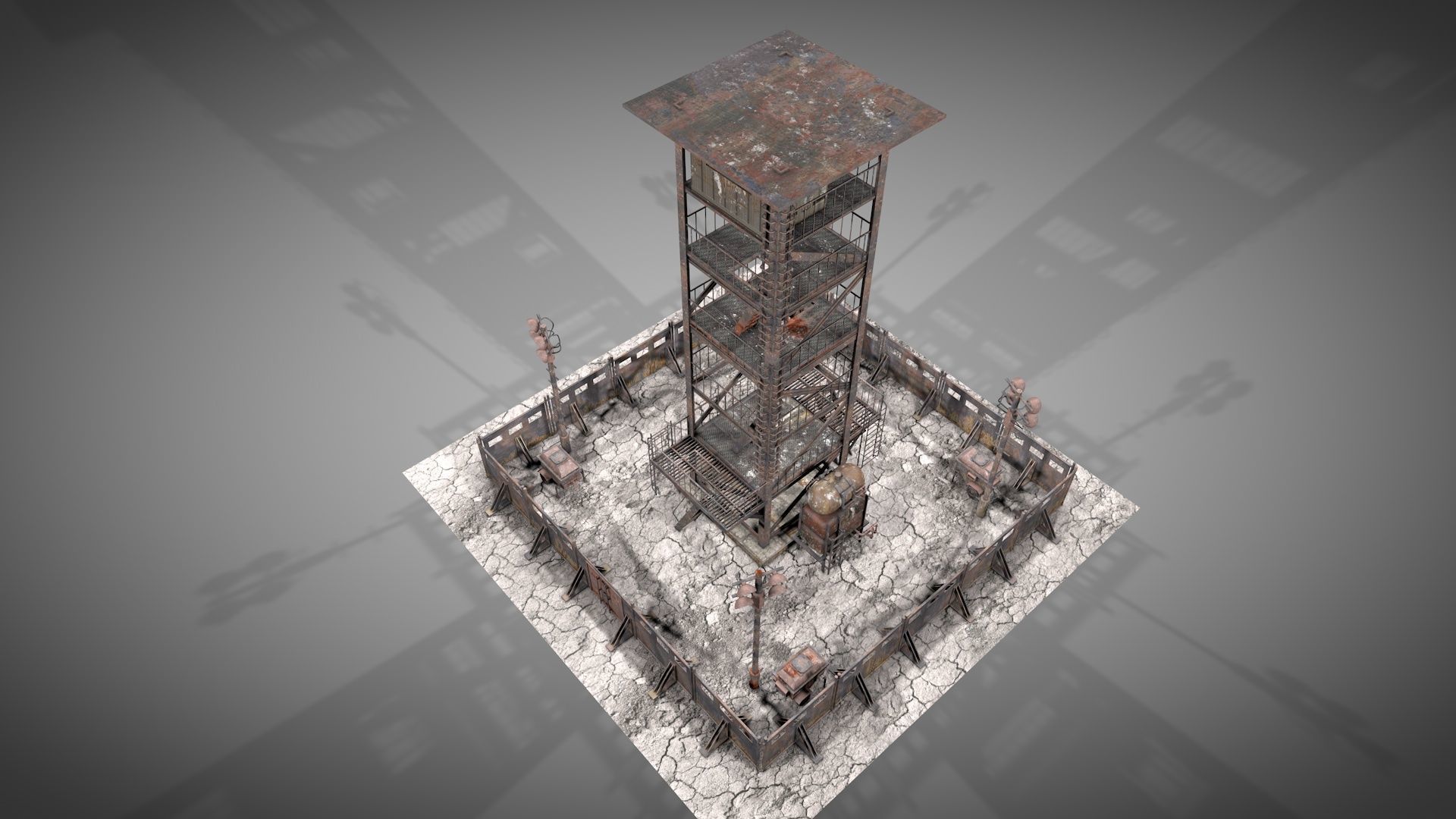 Post Apocalyptic Survival Watchtower v2 3D model_5
