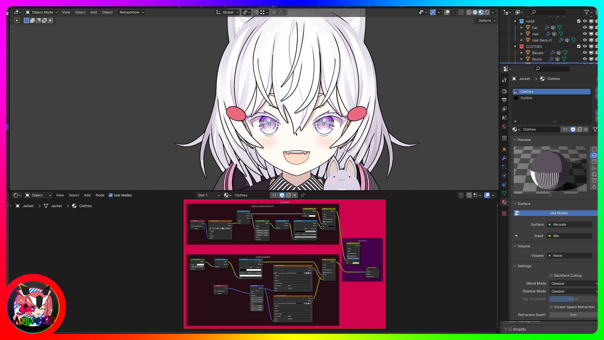 VTube Tenma Maemi - 3D Model Blender 3D model_8