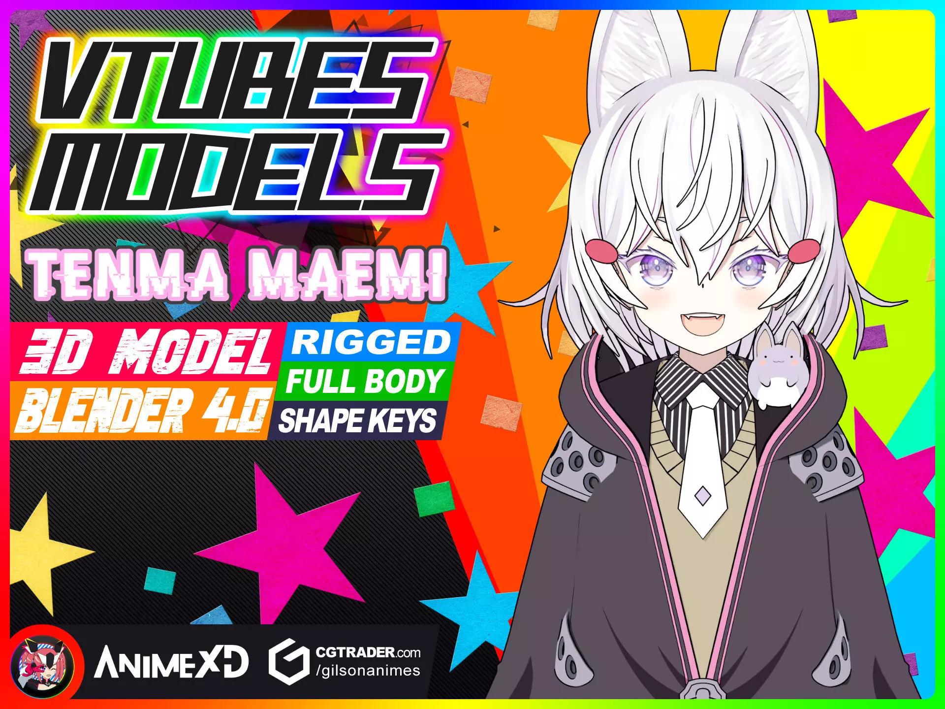 VTube Tenma Maemi - 3D Model Blender 3D model_0