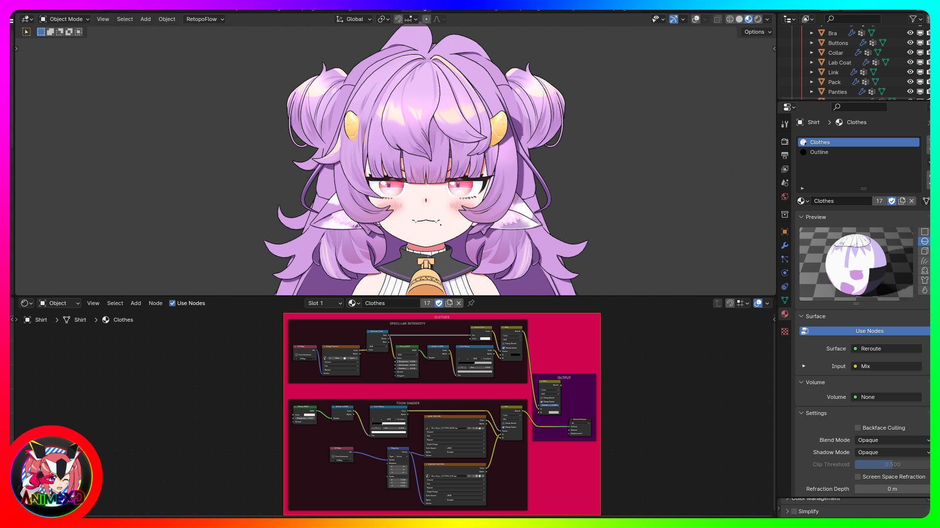 VTube Muu Muyu - 3D Model Blender 3D model_8