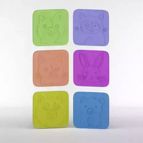 6 Cute Animal Coasters