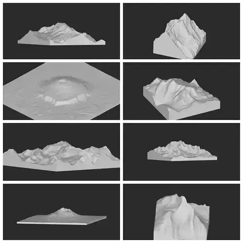 Iconic Mountains Pack III 3D print model