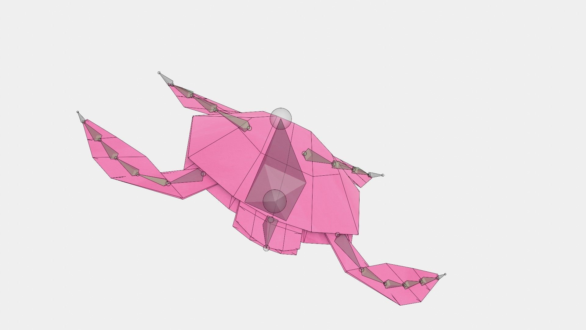 Origami Turtle Low-poly 3D model_13