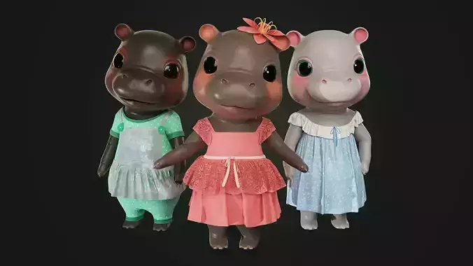 GAME-READY 3D Character - Hippopotamus Mindy