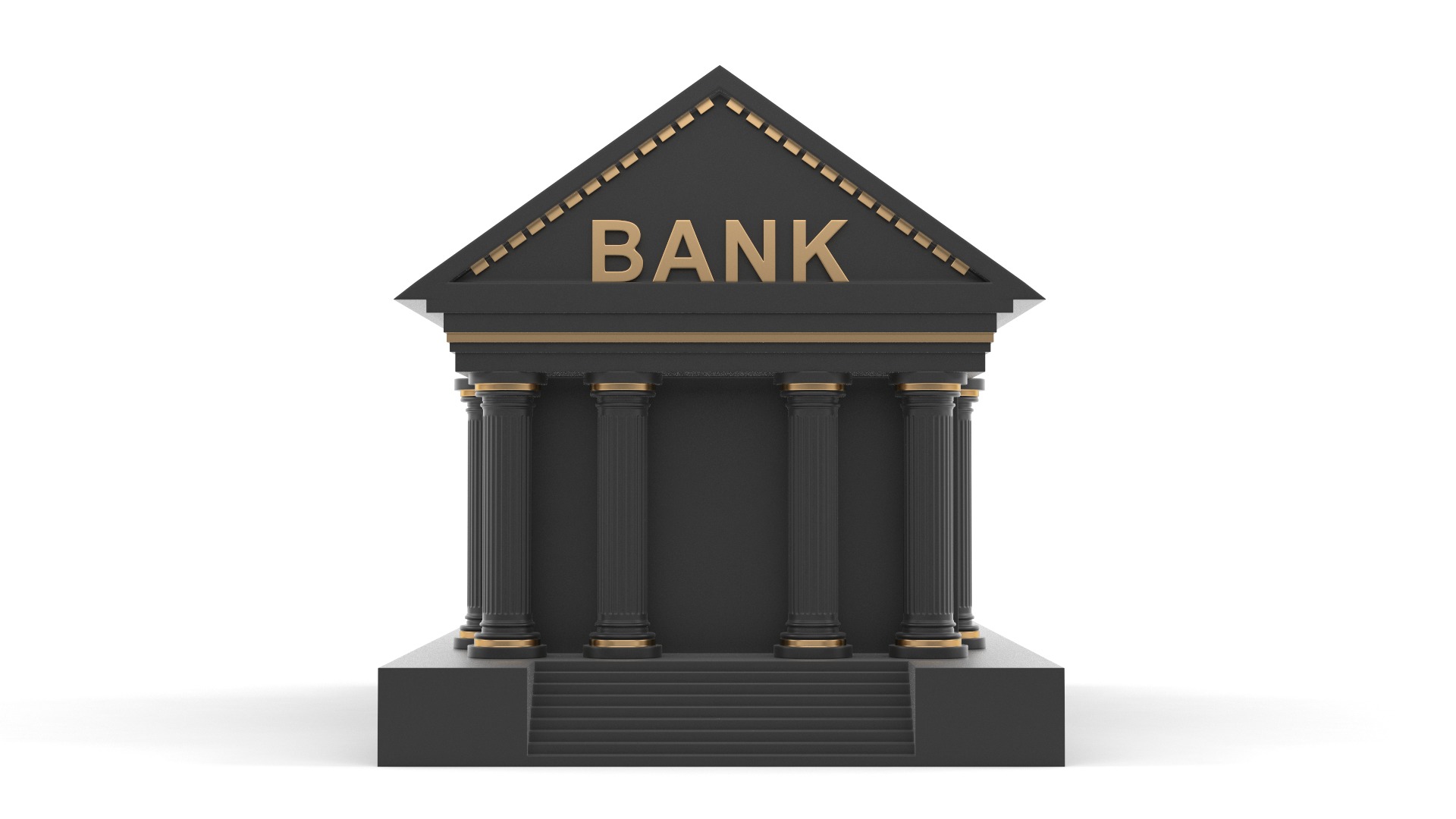 Bank Building Symbol 3D model_1