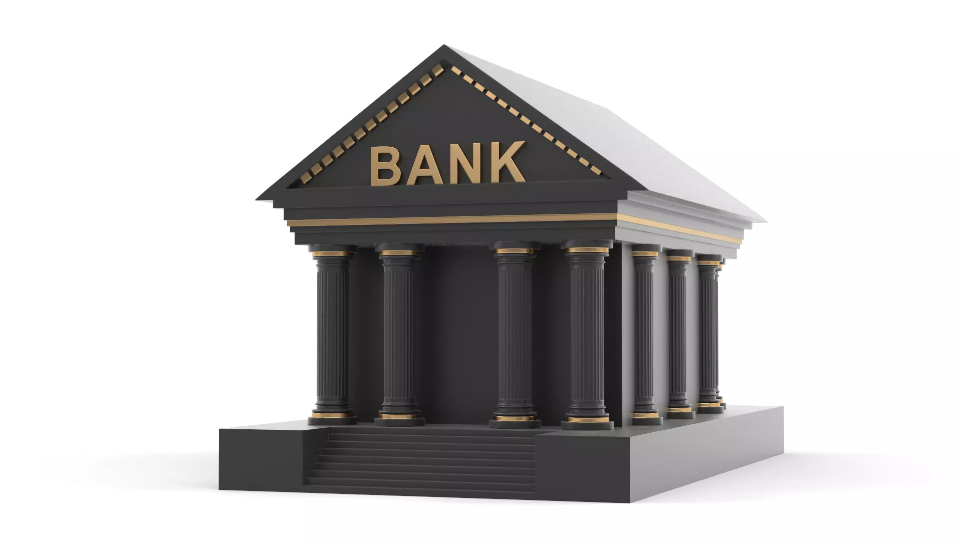Bank Building Symbol 3D model_0