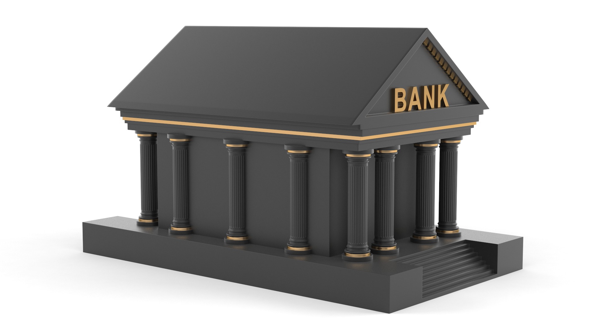 Bank Building Symbol 3D model_2
