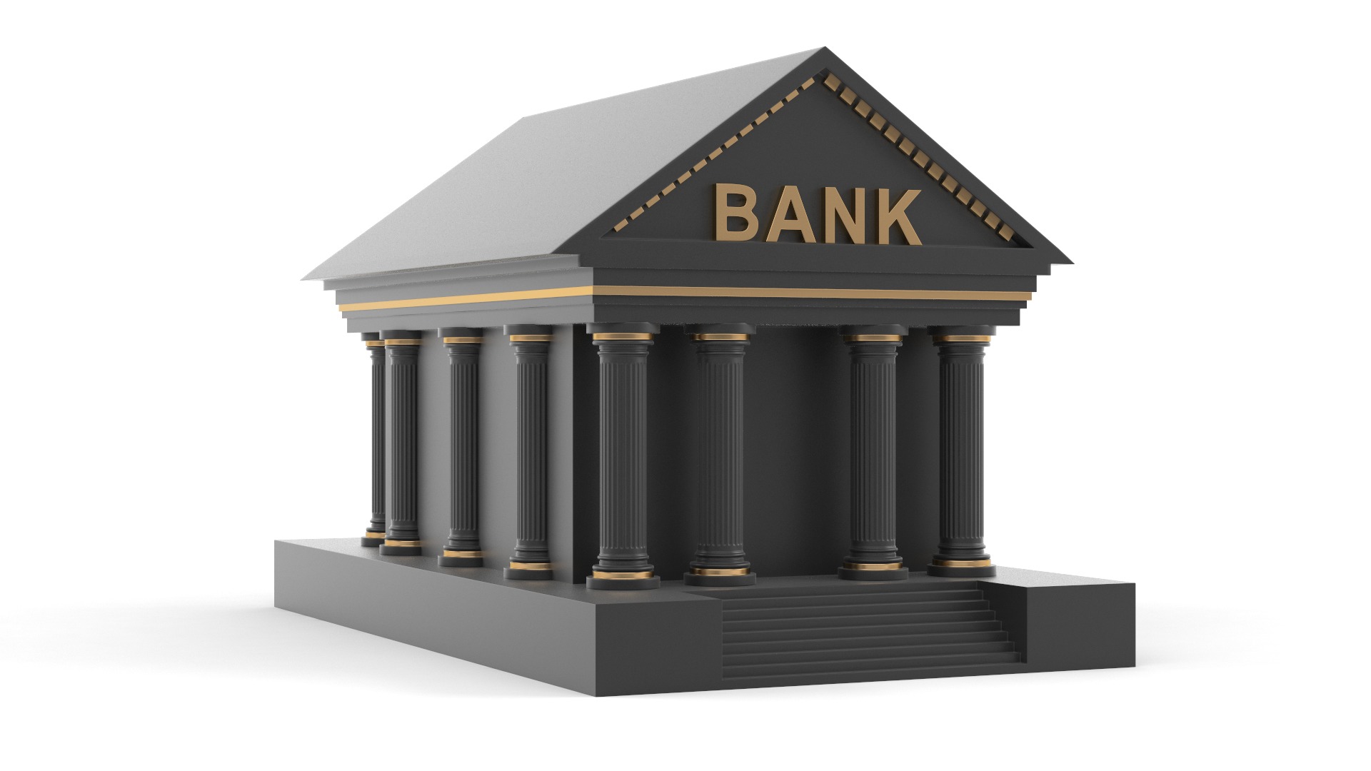 Bank Building Symbol 3D model_4