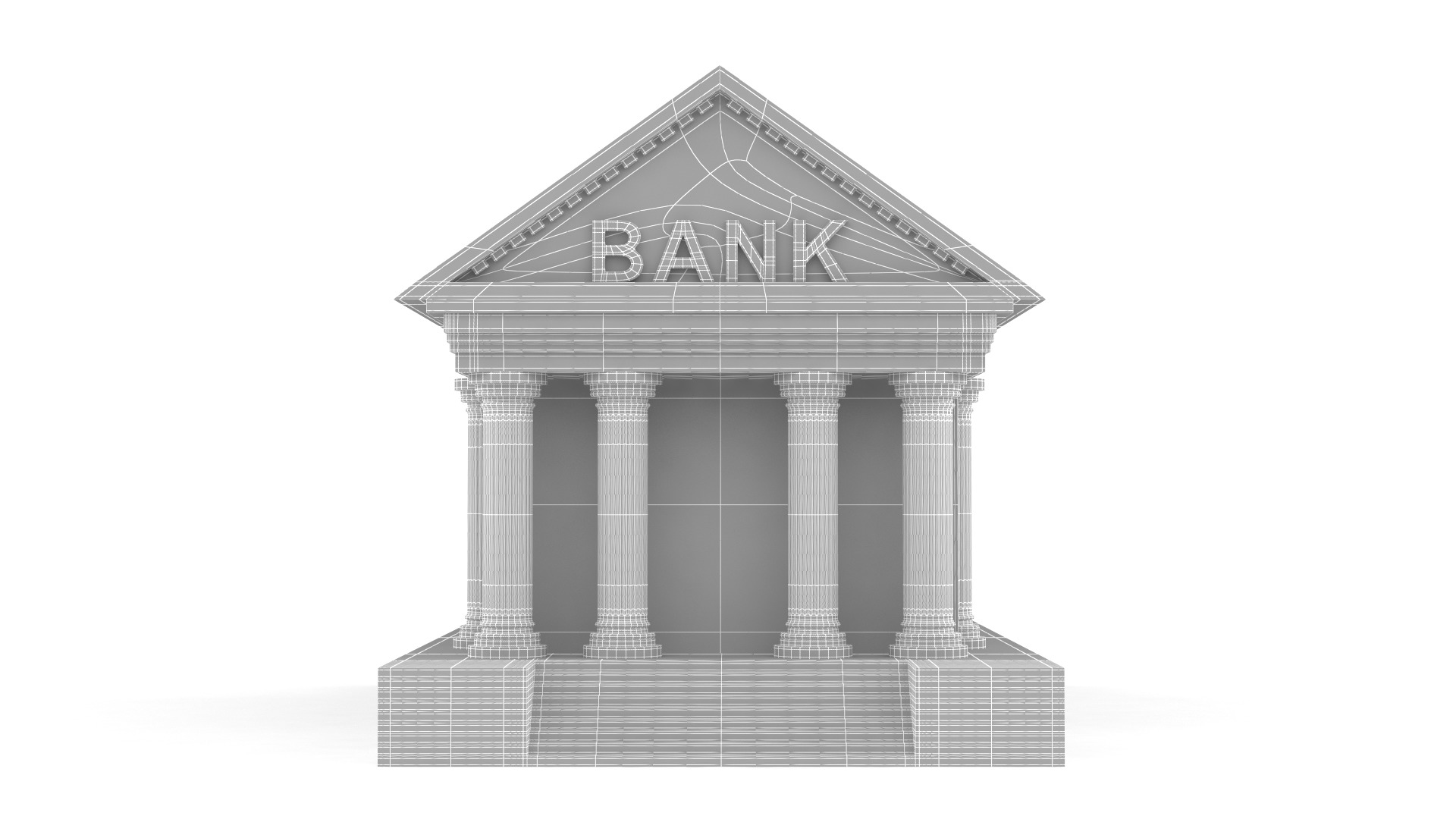 Bank Building Symbol 3D model_6
