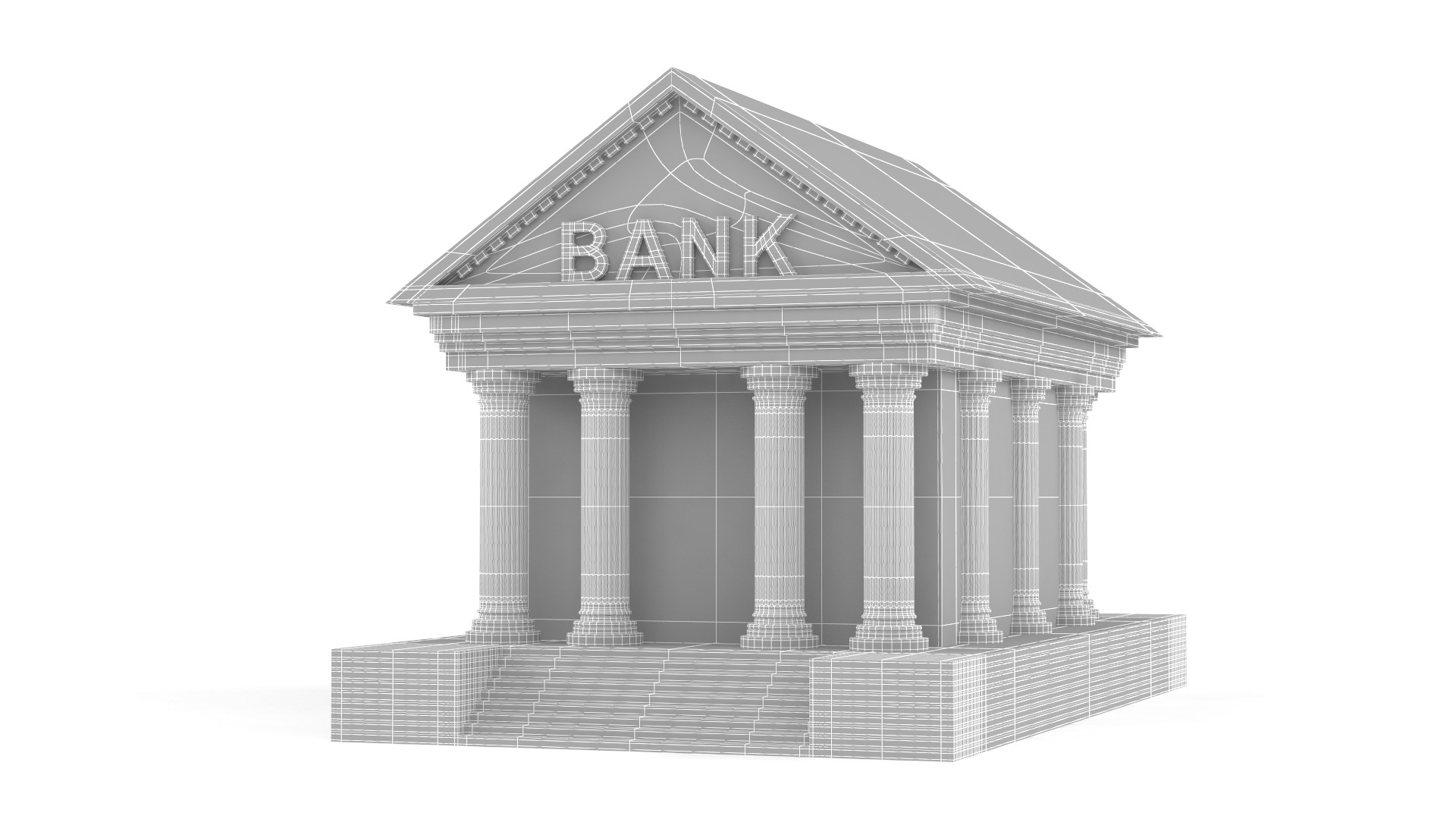 Bank Building Symbol 3D model_5