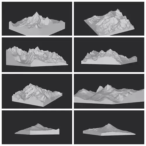Iconic Mountains Pack II 3D print model