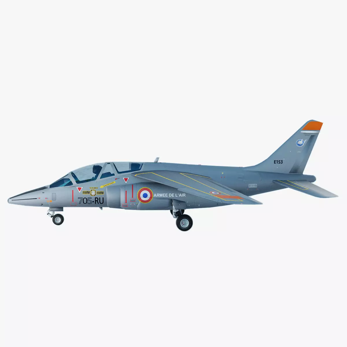 Dassault Alpha Jet E153705-RU - French Air Force Low-poly 3D model_0